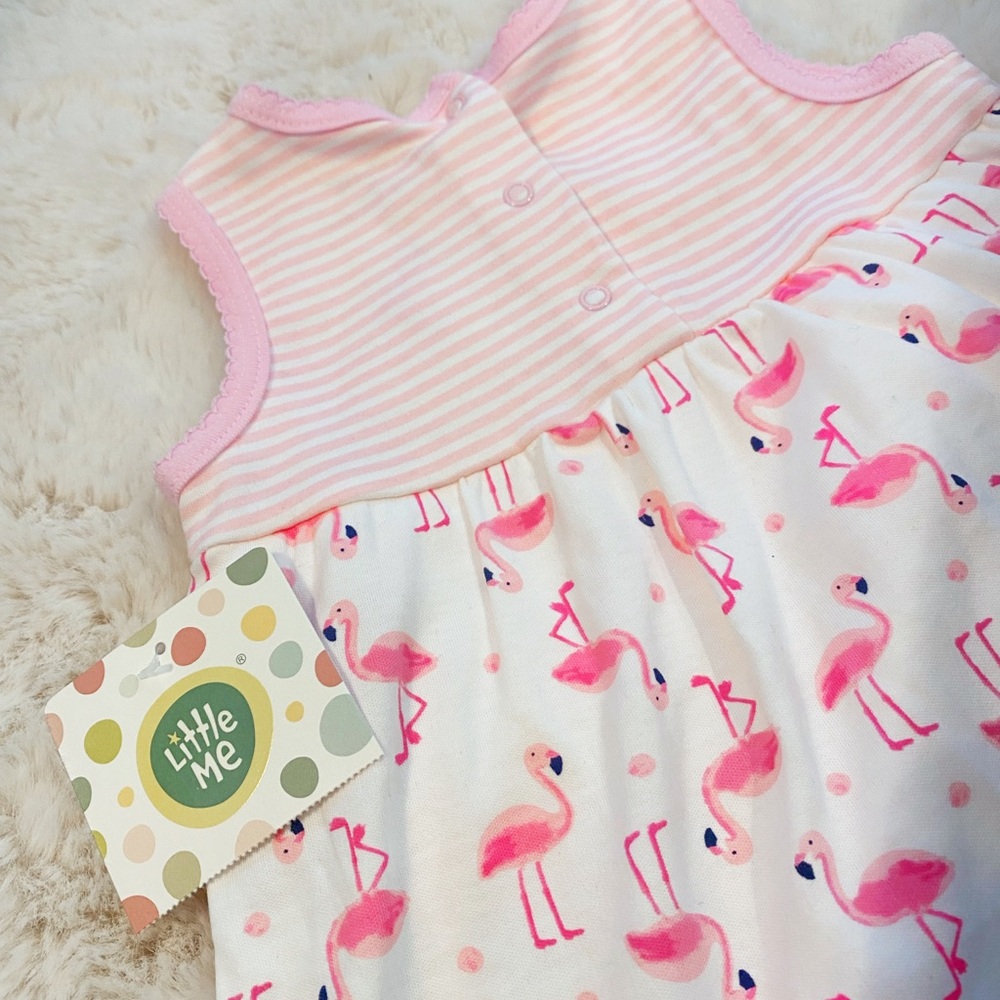 Little Me Flamingo Bodysuit Dress - Picture 2 of 2